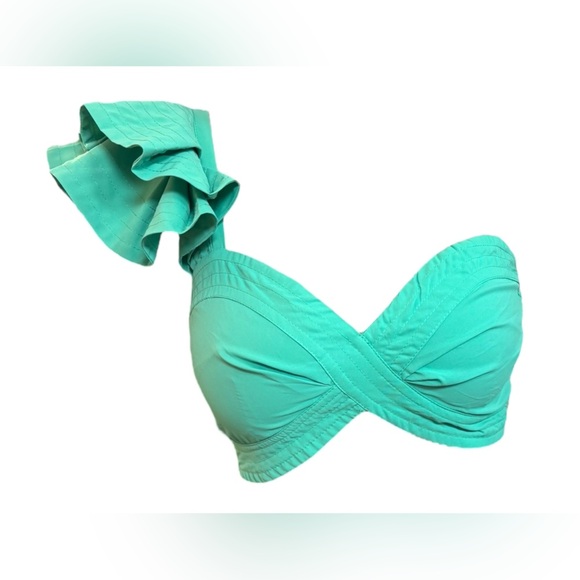 Aquamarine Asymmetrical Flutter Sleeve Top - Picture 5 of 5